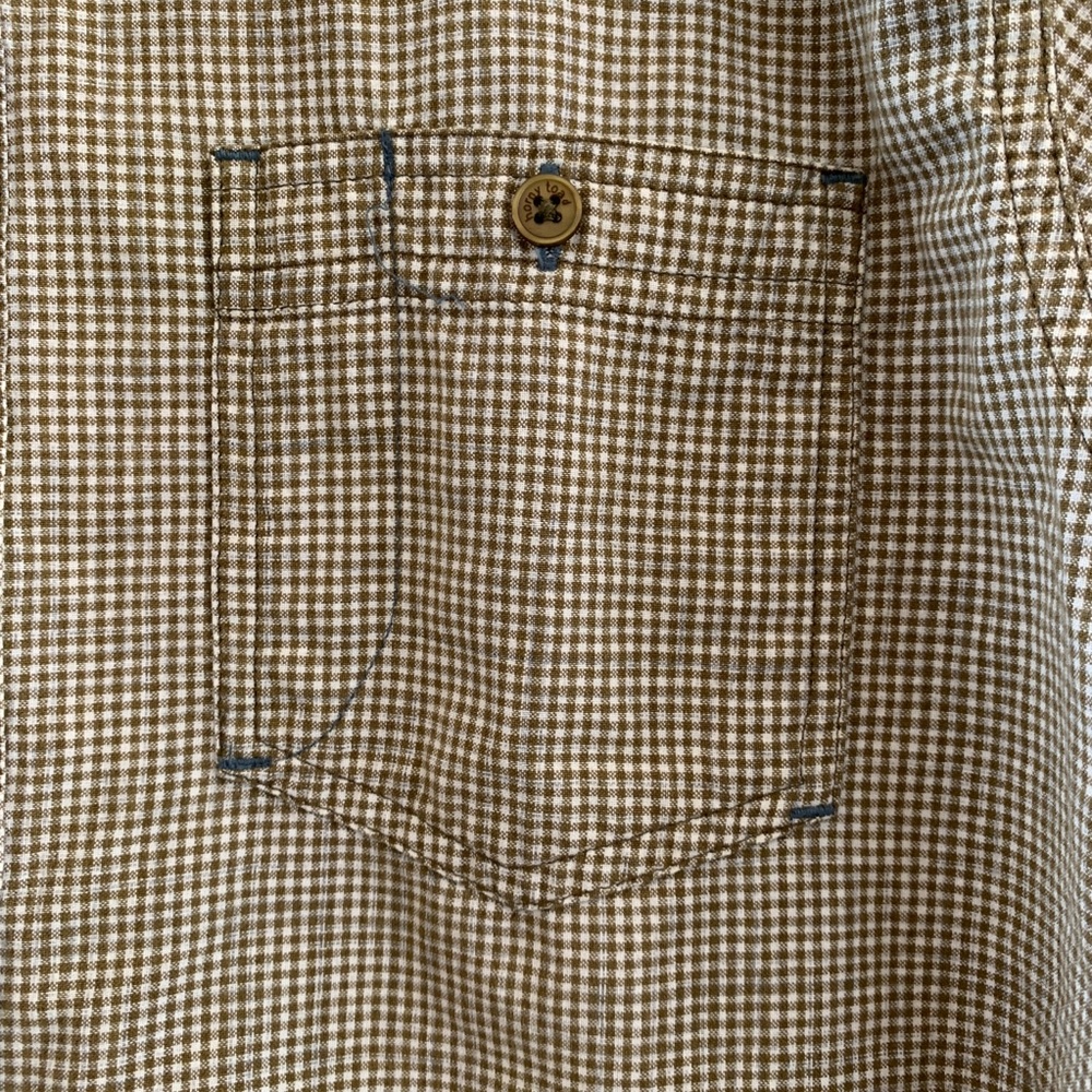 Horny Toad Khaki & White Gingham Buttondown - Picture 4 of 8